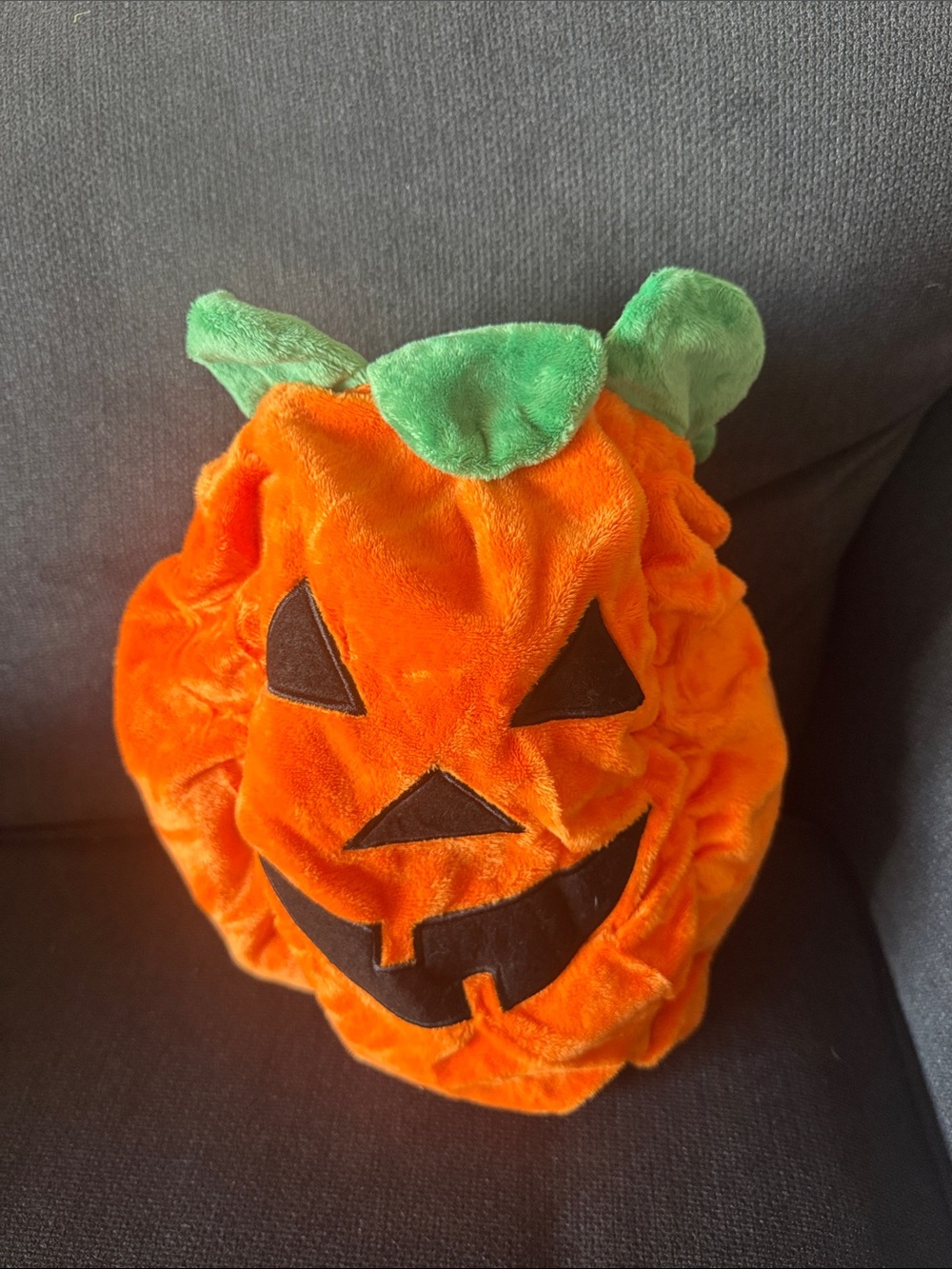 Orange Pumpkin Plush Dog Costume